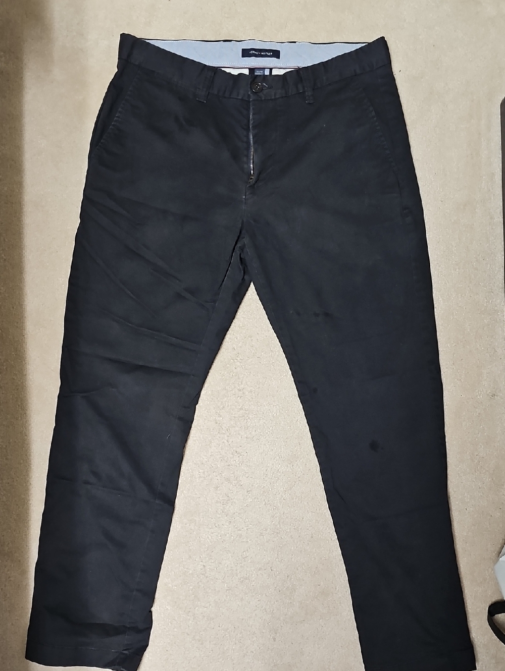 Men's Black Straight Fit Chino Pants